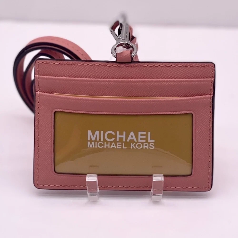 Michael Kors Pink Card Holder with Lanyard